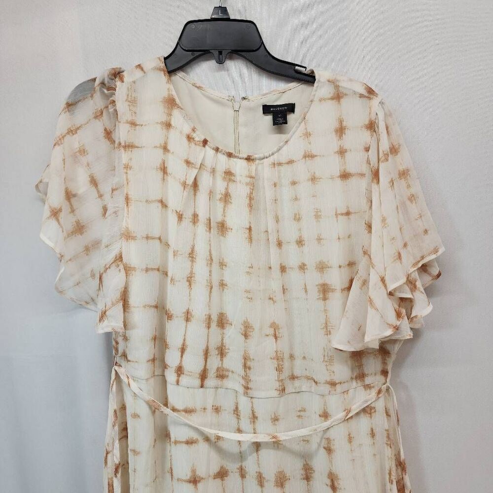 Halogen Size Xl Print Flutter Sleeve Asymmetric D… - image 4